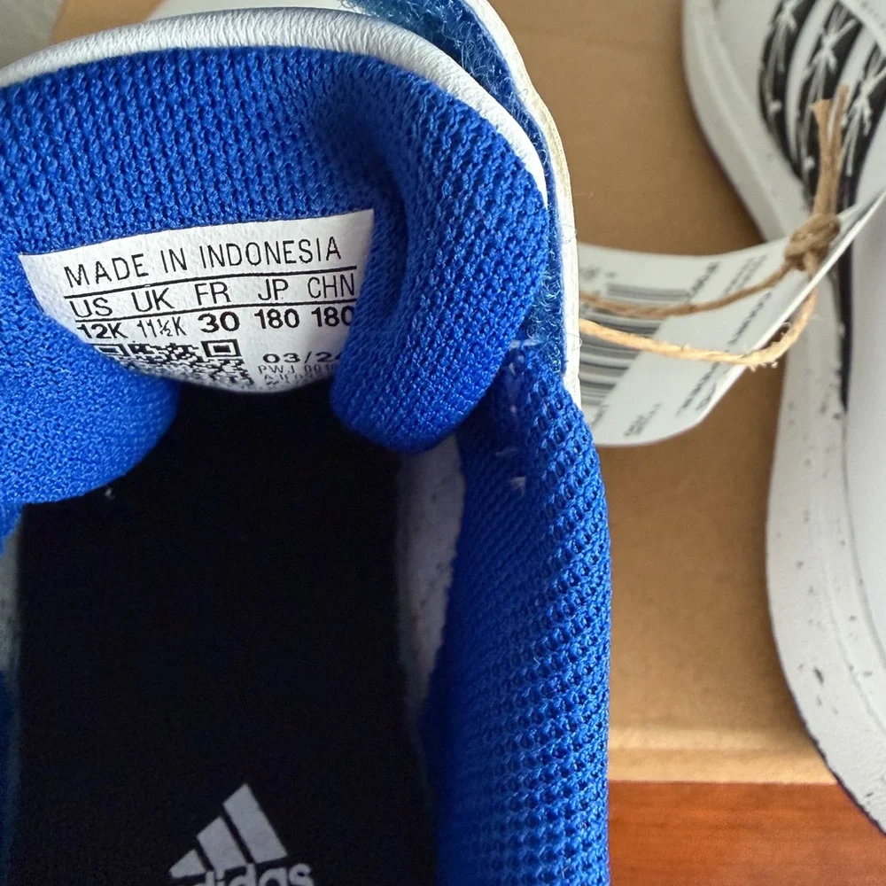 New adidas Kids White and Blue Spider-Man Sneakers - Picture 3 of 5